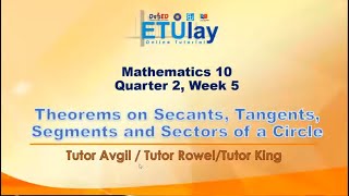 Theorems on Secants Tangents Segments and Sectors of a Circle  Math 10  Quarter 2 Week 5 [upl. by Eaned936]