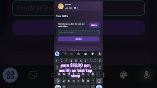 earn 5500 per month on text tap swap ll earn 5500 per month on text youtubeshorts [upl. by Friedrick]