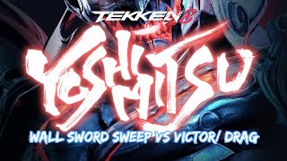 Tekken 8  Yoshimitsu  Wall Sword Sweep Issue Notes vs Victor Drag Size [upl. by Ritter]