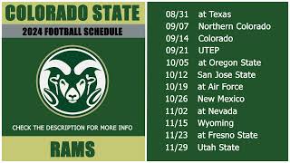 2024 Colorado State Rams Football Schedule [upl. by Clarence]