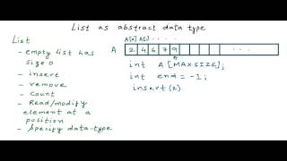 Data Structures List as abstract data type [upl. by Cowie]