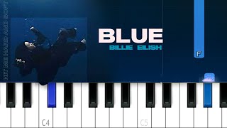 Billie Eilish  BLUE  Piano Tutorial [upl. by Kopple]