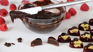 Raspberry Ganache Chocolate Filling Recipe  Truffle Recipe [upl. by Arsuy]