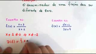 Aula 08  Domínio de uma função Variável no denominador [upl. by Vachell]