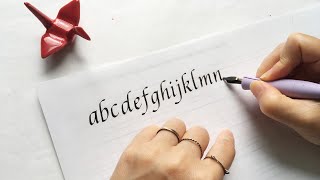 Italic Calligraphy Tutorial  Beginners Alphabet Demo [upl. by Moir857]