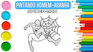 Uma Aventura com Homem Aranha Soltando Telha  pintar homem aranha de desenho [upl. by Hplodnar982]