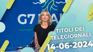 Titoli dei telegiornali del 14062024 [upl. by Ehtylb]