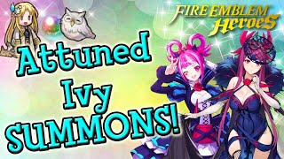 Fire Emblem Heroes Attuned Ivy and Rearmed Hortensia Summons [upl. by Ackley]