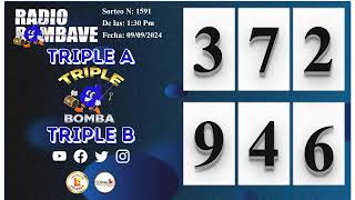 Sorteo Triple Bomba Lunes 09 de Septiembre de 2024  130pm [upl. by Atul]