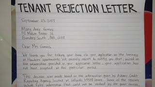 How To Write A Tenant Rejection Letter Step by Step Guide  Writing Practices [upl. by Gney986]