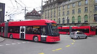 Bern Bahnhof Trolleybus nr 22 route 11 nr 21 route 20 [upl. by Hcib]