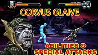 Corvus Glaive All Special Attacks and Abilities  Marvel Contest of Champions [upl. by Dyan]