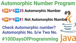 Java Program to check for Automorphic Number [upl. by Tail122]