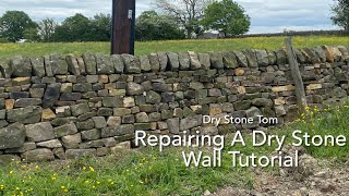 Dry Stone Walling  Repairing A Dry Stone Wall For Beginners Tutorial [upl. by Tenner]