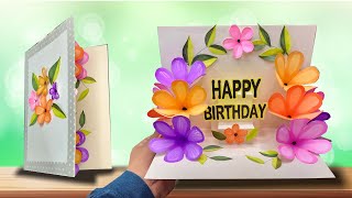 DIY  3 D Birthday Card  PopUp Birthday Card  Special Birthday Card  Easy Flower Card [upl. by Breanne]