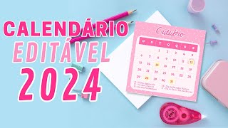 Faça Seu Calendário 2024 Editável no CANVA [upl. by Aelaza273]