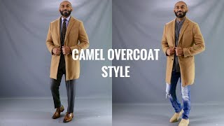 How To Wear A Mens Camel OverCoatHow To Style A Mens Camel TopCoat [upl. by Ennirok]