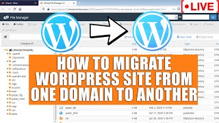 🔴LIVE How to Migrate your WordPress site from one Domain to another [upl. by Laikeze]