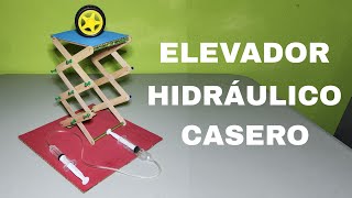 Cómo Hacer Un Elevador Hidraulico para la Escuela  Proyectos Casero [upl. by Semaj55]