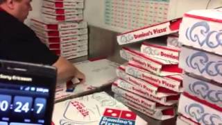 13 Dominos Pizza Large boxes in 30 seconds [upl. by Doak499]