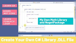 How to create your own C Library  MyMathDLL  NameSpace  Create c Nuget Package UrduHindi [upl. by Harmonie]