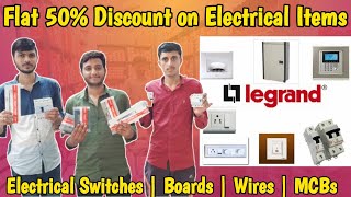 Flat 50 Discountమీ ఇంటి Electrical Items బడ్జెట్లో Switches Boards MCB etc  Courier Service [upl. by Uokes]