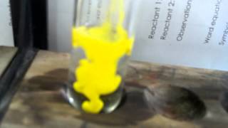 Potassium Iodide amp Lead II Nitrate reaction [upl. by Carlotta]