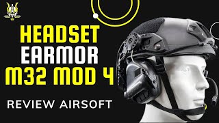 Review Headset Earmor M32 Mod 4  Dicas para uso uso em Airsoft instalação e impressões [upl. by Releehw]