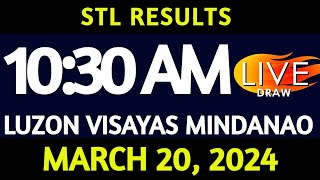 Stl Result Today 1030 am draw March 20 2024 Wednesday Luzon Visayas and Mindanao Area LIVE [upl. by Cattier]