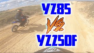 YZ85 VS YZ250F Battle [upl. by Jennie629]