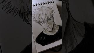 Drawing Gojo in my style ✨👀  jujutsu kaisen shorrts anime drawing [upl. by Ssalguod]