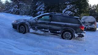 Subaru outback 30r vs Volvo XC70 in the snow [upl. by Speroni636]