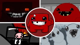 Super Meat Boy All Bosses  Cutscenes NO DEATHS [upl. by Anowahs]