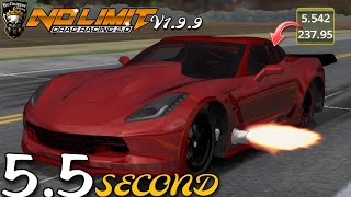 Corvette C7 55 second Tune 14 Mile No Limit Drag Racing 2 Best Tune V199 [upl. by Lannie479]