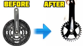 How to convert your SHIMANO CRANK from 3 drive to single narrow wide 2020 [upl. by Garrett231]