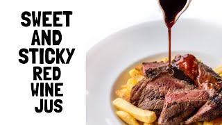 The BEST and SIMPLEST RED WINE JUS  Add this delicious sauce to your steak or any roast [upl. by Eutnoj]