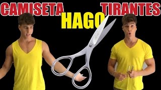 RECORTAR CAMISETA PARA HACER TIRANTES GYM [upl. by Cletis402]