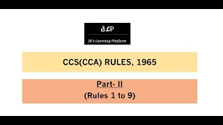 CCSCCA Rules Rules 1 to 9 [upl. by Nelg]