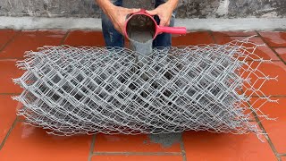 Detailed techniques for making plant pots from iron nets and cement DIY pots at home [upl. by Leinnad]