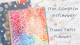 Plum Paper Planner vs Erin Condren LifePlanner  7x9 Vertical Colorful Planners [upl. by Ahtebbat201]