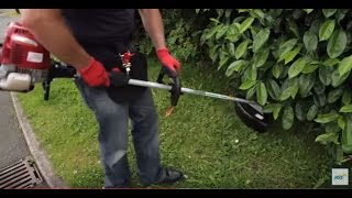 How to use a petrol brush cutter strimmer  HSS Hire [upl. by Assille166]