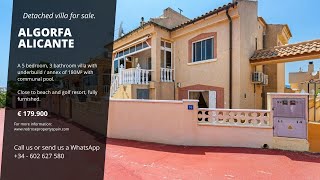 Detached villa foir sale with underbuild in Algorfa Alicante [upl. by Adnaluoy553]