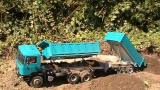 RC HEAVY CONSTRUCTION SITE MUST SEE BIG RC SCALE MODELS RC TIPPER AND TRAILER [upl. by Ahsita177]