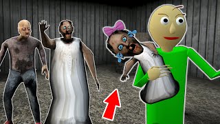 Playing as Baldi thief vs Little Granny vs Grandpa vs Granny  Gameplay Animation p22 [upl. by Bernadine]