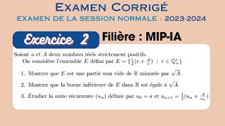 Correction de lexamen du module danalyse 1 MIPIA FSDM AU  20232024  Exercice 2 [upl. by Riek132]