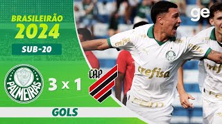 PALMEIRAS 3 X 1 ATHLETICOPR  GOLS  BRASILEIRÃO SUB20 2024  geglobo [upl. by Ellehsat931]