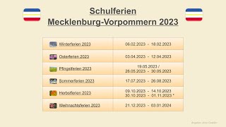 Schulferien Mecklenburg Vorpommern 2023 [upl. by Nidroj694]