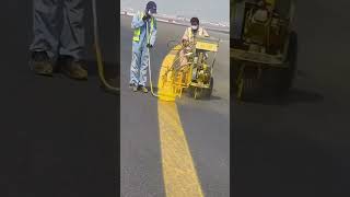 Airstrip spraying marking paint Good tools and machinery can increase work efficiency [upl. by Adnarahs]