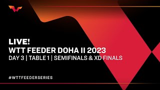 LIVE  T1  Day 3  WTT Feeder Doha II 2023  Semifinals amp XD Finals [upl. by Ainafets]