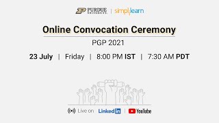 Welcome To Purdue  Simplilearn Online Convocation  PGP 2021  23rd Jul 2021  Simplilearn [upl. by Marylinda857]